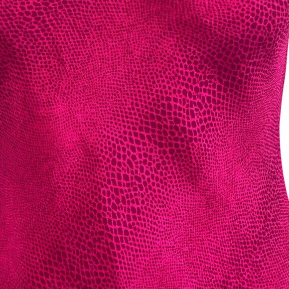 Jones New York Red Animal Print Chiffon Sleeveless Midi Dress Sz 8 #316i - Picture 5 of 7